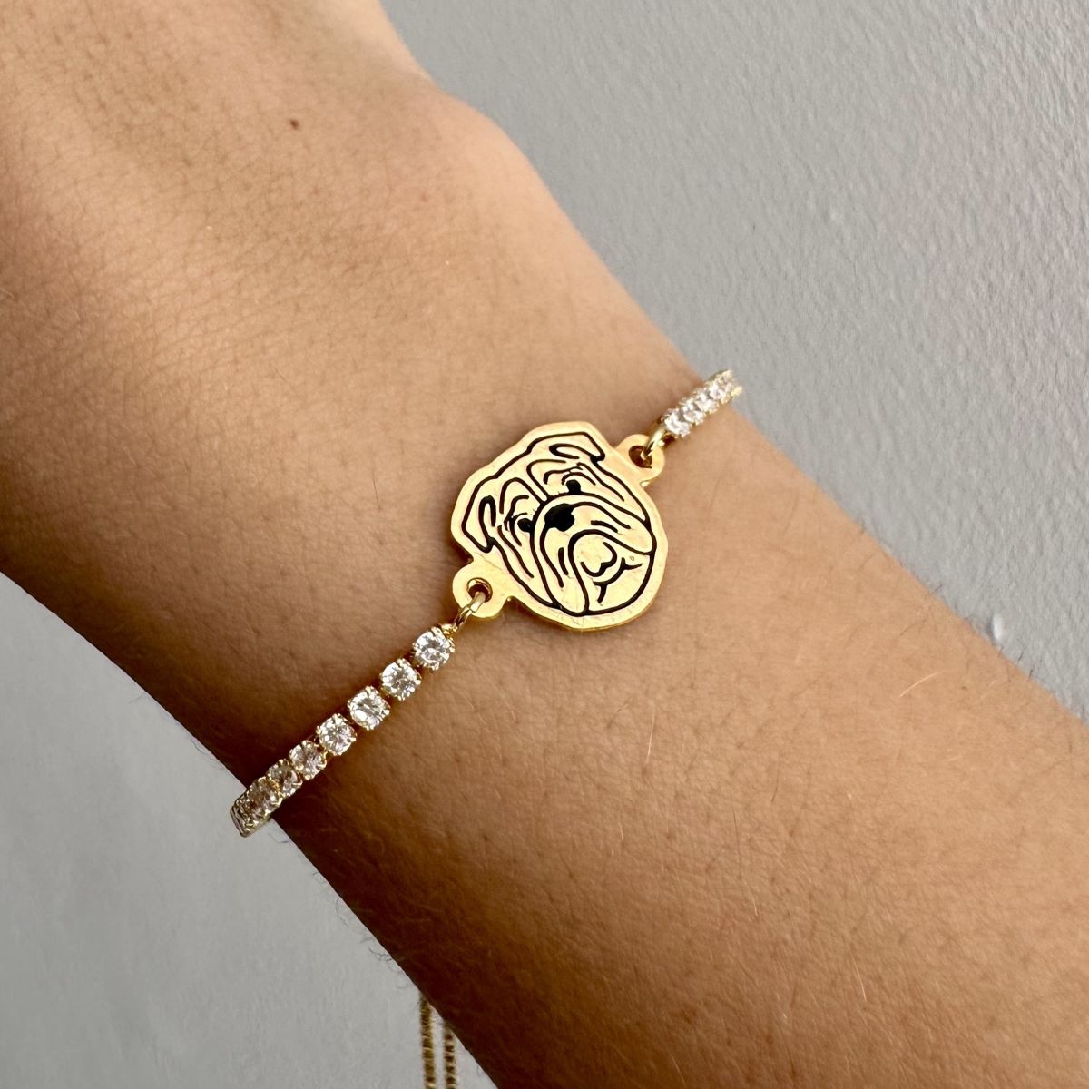 Pulsera Bulldog inglés murano